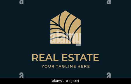 Une collection de modèles minimalistes de conception de logo immobilier, idéal pour les entreprises de construction et l'image de marque immobilière. Ces ressources vectorielles fournissent insp Illustration de Vecteur