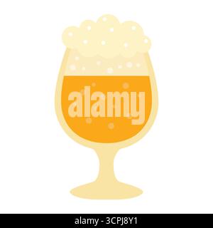 Un verre de bière. Fond blanc isolé. Illustration vectorielle de style plat. Illustration de Vecteur