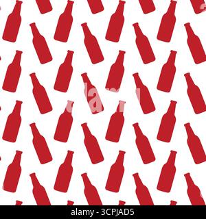 Motif de silhouettes de bouteille. Fond blanc isolé. Illustration vectorielle de style plat. Illustration de Vecteur