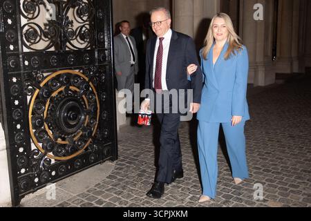 Londres, Royaume-Uni. 26 septembre 2025. Sur la photo : Anthony Albanese - le premier ministre australien et sa partenaire Jodie Haydon arrivent à Downing Street pour une réception. Crédit : Justin Ng/Alamy Live News. Banque D'Images