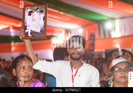 Inde. 26 septembre 2025. PATNA, INDE - SEPTEMBRE 26 : participation des travailleuses au Congrès au programme Shakti Adhikar Mahila Samvad à l'Ashram de Sadaquat le 26 septembre 2025 à Patna, Inde.(photo de Santosh Kumar/Hindustan Times/Sipa USA) crédit : Sipa USA/Alamy Live News Banque D'Images