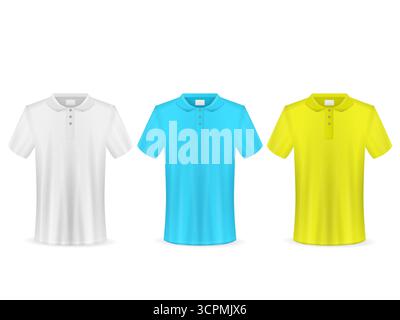 Ensemble t-shirt sur fond blanc. Illustration vectorielle. Banque D'Images