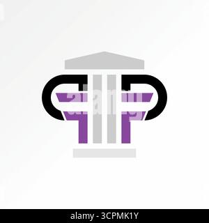 Conception de logo concept graphique créatif premium image stock vectorielle top vendre la police P ou PP initiale avec la légalité de la loi de pilier de construction au bureau de justice de l'entreprise Illustration de Vecteur