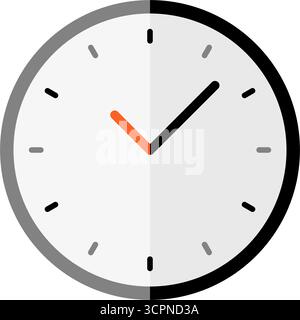 Icône d'horloge analogique colorée sur un fond blanc, illustration vectorielle isolée Illustration de Vecteur