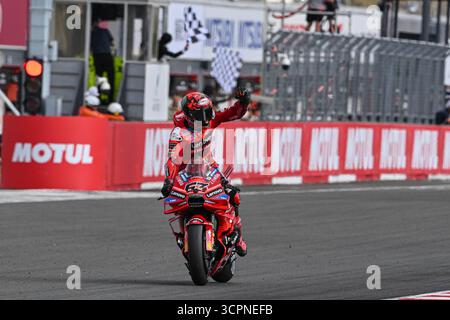Motegi, Japon. 27 septembre 2025. Course de sprint pour le MotoGP Motul Grand Prix du Japon sur le circuit de Motegi. Japon, septembre 27 2025 en photo : Francesco Bagnaia Carrera al sprint del Gran Premio Motul de MotoGP de Japon en el Circuito de Motegi, Japon, 27 de Septiembre de 2025 POOL/ MotoGP.com/Cordon les images de presse seront à usage éditorial exclusif. Crédit obligatoire : © MotoGP.com crédit : CORDON PRESS/Alamy Live News Banque D'Images