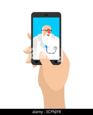 consultation médicale en ligne via smartphone. Symbole de la télémédecine, de la technologie de la santé et du service médical à distance. Parfait pour la santé, les applications et moi Illustration de Vecteur