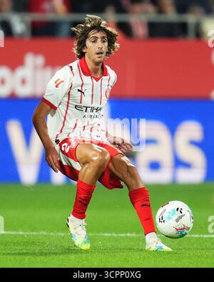 Gérone, Espagne. 27 septembre 2025. La Liga EA Sports match entre le FC Barcelone - Getafe CF joué au Johan Cruyff Stadium le 21 septembre 2025 à Barcelone. (Photo de Bagu Blanco/Pressin)Bryan Gil du Girona FC lors du match de la Liga 2025-2026, date 7 entre Girona FC et le RCD Espanyol a joué au stade Montilivi le 26 septembre 2025 à Gérone, Espagne. (Photo de Bagu Blanco/PRESSIN) crédit : AGENCE SPORTIVE PRESSINPHOTO/Alamy Live News Banque D'Images