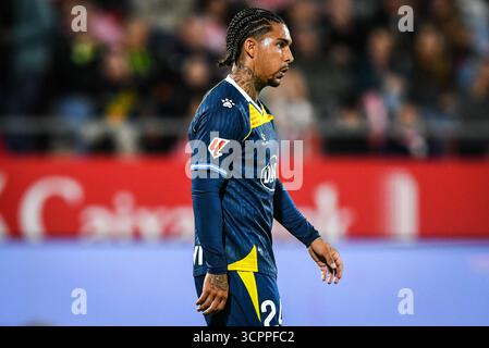 Girona, Espagne. 26 septembre 2025. Tyrhys DOLAN d'Espanyol Barcelone lors du championnat espagnol de football LaLiga entre Girona FC et RCD Espanyol le 26 septembre 2025 au stade Montilivi de Gérone, Espagne - photo Sergio Ros/Matthieu Mirville/DPPI crédit : DPPI Media/Alamy Live News Banque D'Images