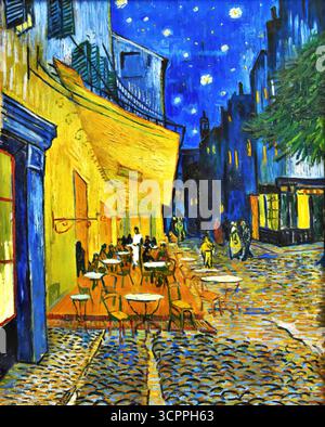 Vincent van Gogh, Café Terrace la nuit (Café Terrace, place du Forum, Arles), 1888. Illustration de Vecteur