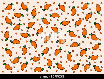 Motif fruits de mangue frais. Design sans couture doux et tropical Illustration de Vecteur