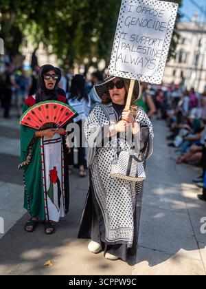 Londres, Royaume-Uni, 9 août 2025 : des partisans pro-Palestine manifestent sur la place du Parlement crédit :Ian Humphreys Banque D'Images