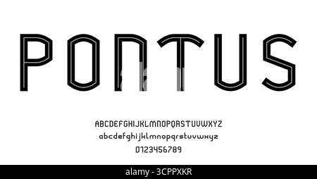 Set d'alphabets font des lettres et des chiffres d'illustration vectorielle, abstract design moderne Illustration de Vecteur