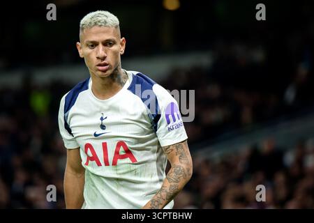 Londres, Royaume-Uni. 27 septembre 2025. Londres, Angleterre, septembre 27 2025 : Richarlison (9 Tottenham Hotspur) lors du match de premier League entre Tottenham Hotspur et Wolverhampton Wanderers au Tottenham Hotspur Stadium à Londres, en Angleterre. (Photo de Pedro Porru/Sports Press photo/SPP) crédit : SPP Sport Press photo. /Alamy Live News Banque D'Images