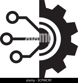 L'icône d'engrenage ia intelligente. Simple illustration de l'icône vecteur ia intelligente d'engrenage pour la conception web isolé sur fond blanc Illustration de Vecteur