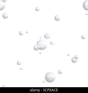 Sous la mer. Aquarelle dessinée à la main motif minimaliste sans couture avec des bulles. Joli imprimé de dessin animé pour les enfants. Banque D'Images