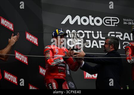 Motegi, Japon. 28 septembre 2025. Le coureur Ducati Marc Marquez couronné champion du monde 2025 en MotoGP japon organisé à Mobility Resort Motegi le 28 septembre 2025 crédit : Agence photo indépendante/Alamy Live News Banque D'Images