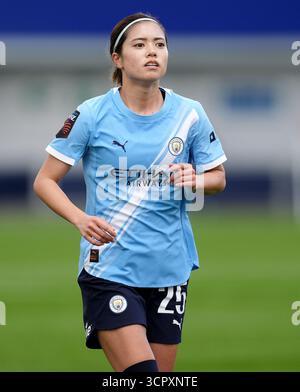 Yui Hasegawa de Manchester City lors du match de Super League féminine Barclays au Manchester City joie Stadium. Date de la photo : dimanche 28 septembre 2025. Banque D'Images
