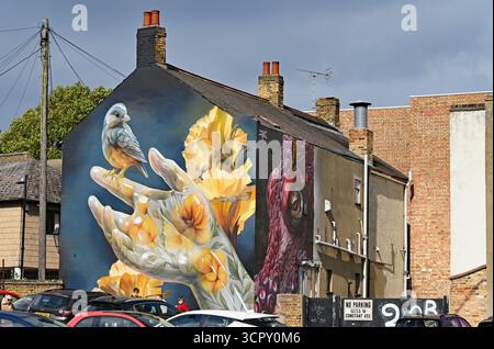 27 septembre 2025. City Jam. Murale sur le mur au Clarence Road car Park, près d'Alexandra Street, Southend on Sea, City of Southend. ROYAUME-UNI. Banque D'Images