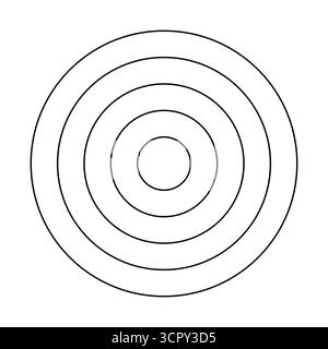 Roue d'entraînement de 4 cercles concentriques. Papier quadrillé polaire. Vie vide. Diagramme rond divisé en quatre segments. Tracker d'habitudes de roue de la vie. Illustration de Vecteur
