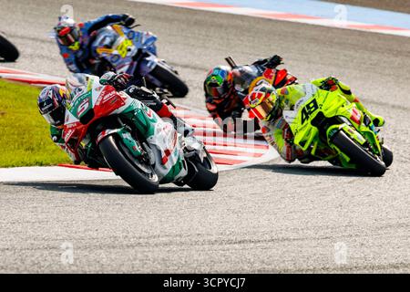 Motegi, Japon. 28 septembre 2025. Pilotes de course vus en action pendant la course au Grand Prix de Motul 2025. Crédit : SOPA images Limited/Alamy Live News Banque D'Images