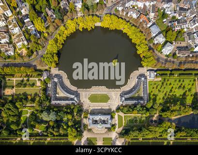 Luftbild, Schloss Benrath mit Schlosspark und Schlossweiher, Benrath, Düsseldorf, Ruhrgebiet, Rhénanie-du-Nord-Westphalie, Deutschland ACHTUNGxMINDESTHONORARx60xEURO *** vue aérienne, château de Benrath avec parc du château et étang du château, Benrath, Düsseldorf, région de la Ruhr, Rhénanie du Nord-Westphalie, Allemagne ATTENTIONxMINDESTHONORARx60xEURO Banque D'Images