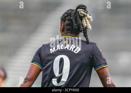 ST HELENS, ANGLETERRE - septembre 28 : Melvine Malard de Manchester United. Match de Super League féminine entre Liverpool FC Women et Manchester United Women au stade St Helens le 28 septembre 2025. (Photo de James Giblin) Banque D'Images