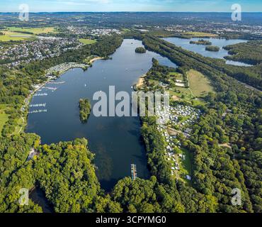Luftbild, Unterbacher See mit Strandbad und Campingplatz, Autobahn A46, Unterbach, Düsseldorf, Ruhrgebiet, Nordrhein-Westfalen, Deutschland ACHTUNGxMINDESTHONORARx60xEURO *** vue aérienne, Unterbacher See avec lido et camping, autoroute A46, Unterbach, Düsseldorf, Ruhr area, Rhénanie du Nord-Westphalie, Allemagne ATTENTIONxMINDESTHONORARx60xEURO Banque D'Images