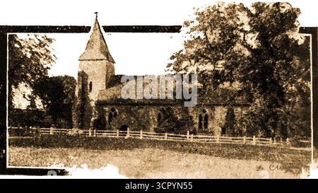 1904 - église St Georges où des peintures murales anciennes ont été trouvées sous le blanchissement enlevé dans le village de Trotton près de Midhurst. West Sussex Banque D'Images