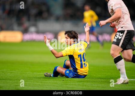 Broendby, Danemark. 28 septembre 2025. Superligakampen mellem Broendby IF og OB paa Broendby Stadion soendag den 28. septembre 2025. Crédit : Ritzau/Alamy Live News Banque D'Images