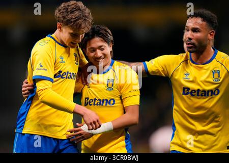 Broendby, Danemark. 28 septembre 2025. Superligakampen mellem Broendby IF og OB paa Broendby Stadion soendag den 28. septembre 2025. Crédit : Ritzau/Alamy Live News Banque D'Images