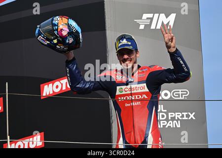 Motegi, Japon. 28 septembre 2025. MIR Joan (spa), Honda Team, Honda RC213V, podium, portrait lors du Grand Prix MotoGP Motul du Japon 2025 sur le circuit Twin Ring de Motegi du 26 au 28 septembre, à Motegi, Japon - photo Studio Milagro/DPPI crédit : DPPI Media/Alamy Live News Banque D'Images