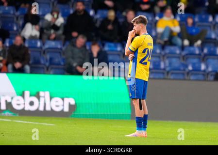 Broendby, Danemark. 28 septembre 2025. Superligakampen mellem Broendby IF og OB paa Broendby Stadion soendag den 28. septembre 2025. Crédit : Ritzau/Alamy Live News Banque D'Images