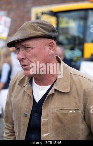 Liverpool, Merseyside, Royaume-Uni. 28 septembre 2025. Gareth Wyn Jones assiste à la manifestation Farmers to action contre la proposition des gouvernements travaillistes d'introduire une taxe de succession de 20 % sur les exploitations agricoles d'une valeur de plus de 1 million de livres sterling lors de la conférence du Parti travailliste à Liverpool. Credit Mark Lear / Alamy Live News Banque D'Images