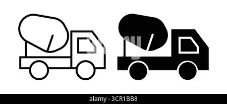 Cette illustration abstraite présente deux camions de livraison transportant des marchandises, rendus en noir et blanc. La conception capture l'essence du transport Illustration de Vecteur