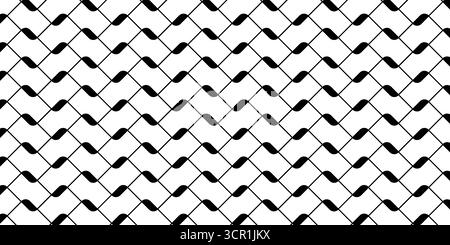 Motif keffiyeh. Texture en treillis ou en filet. Grille de portes de football. Imprimé foulard pour hommes traditionnels palestiniens. Ornement géométrique en tissu. Fond de tissu arabe. Illustration graphique vectorielle. Illustration de Vecteur