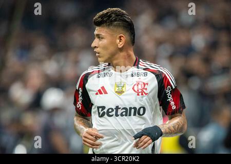 Sao Paulo, Brésil. 28 septembre 2025. SP - SAO PAULO - 09/28/2025 - BRÉSIL A 2025, CORINTHIANS x FLAMENGO - Jorge Carrascal, joueur de Flamengo, lors du match contre Corinthians au stade Arena Corinthians pour le championnat brésilien A 2025. Photo : Joisel Amaral/AGIF (photo : Joisel Amaral/AGIF/SIPA USA) crédit : SIPA USA/Alamy Live News Banque D'Images