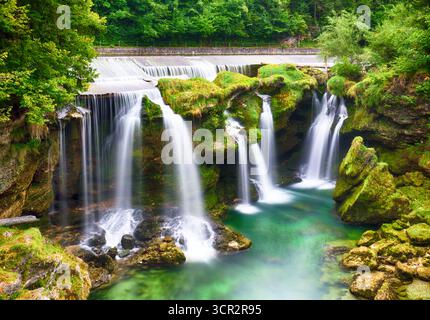 Chute d'eau Traunfall en Autriche paysage naturel point de repère Banque D'Images