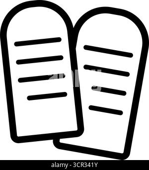 Dix tablettes de commandements de moïse - icône vectorielle Illustration de Vecteur