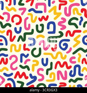 Motif sans couture abstrait Doodle. Illustration vectorielle fond de conception plat. Illustration de Vecteur