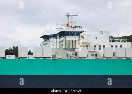 Le cargo ro-ro Talisman de Wallenius Wilhelmsen fait le transit du canal de Panama, République du Panama, Amérique centrale. Banque D'Images