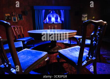 Serpentine North, Londres, Royaume-Uni. 29 septembre 2025. Aperçu de presse : Danielle Brathwaite-Shirley, The Delusion, Serpentine North. The Delusion est une commande de jeu vidéo, une expérience immersive multijoueur exécutée sur des moteurs de jeu qui explore les thèmes de la polarisation, de la censure et de la connexion sociale. Credit : Matthew Chattle/Alamy Live News Banque D'Images