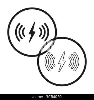 Icône de chargement sans fil. Illustration de deux cercles. Symbole de paiement sans contact. Conception graphique vectorielle. SPE 10. Illustration de Vecteur