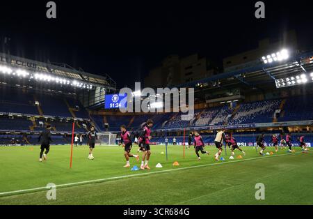 Vue d'ensemble pendant la séance d'entraînement de Benfica à Stamford Bridge, Londres. Date de la photo : lundi 29 septembre 2025. Banque D'Images