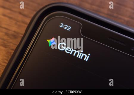 Mexico, MEXIQUE - 21 septembre 2025 : le logo Google Gemini ai est vu sur le site officiel. Banque D'Images