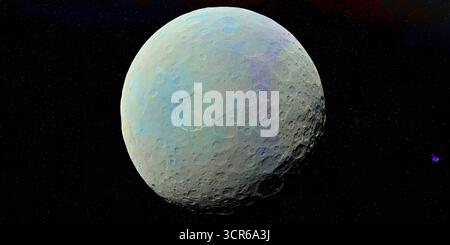 Cérès est le plus grand objet de la ceinture d'astéroïdes et une planète naine située entre mars et Jupiter. Banque D'Images