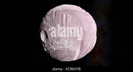 Miranda, également désigné Uranus V, est la plus petite et la plus intérieure des cinq lunes satellites rondes d'Uranus. Banque D'Images