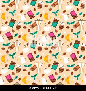 Motif continu heure du café Illustration de Vecteur