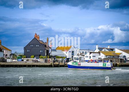 Mudeford pied de passagers d'Hengistbury Head, Christchurch, Dorset, Angleterre Banque D'Images
