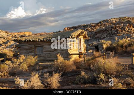 Chalet historique Wolfe dans le parc national des Arches Banque D'Images