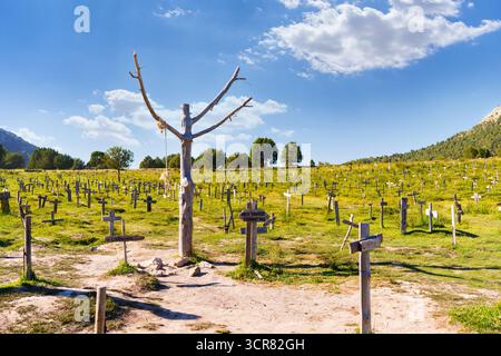 Sad Hill Cemetery film a mis en scène le paysage occidental à burgos Banque D'Images